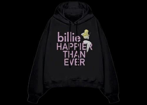 Billie Eilish Limited Edition Pretty Boy Rhinestone Hoodie Black