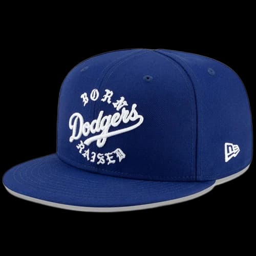 Born X Raised Los Angeles Dodgers Script Fitted Hat Blue