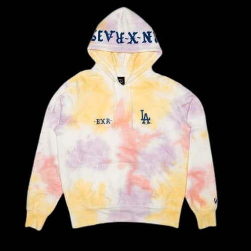 Born X Raised Los Angeles Dodgers Tie Dye Hoodie Sunset