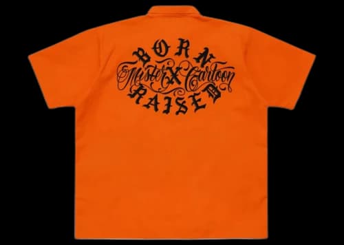 Born X Raised x Mister Cartoon x Ben Davis Work Shirt Orange