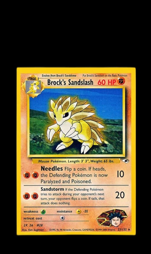 Brock's Sandslash 2000 Pokemon TCG Gym Heroes #23/132 (PSA or BGS Graded)