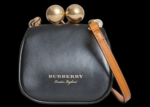 Burberry Frame Bag Two-Tone Leather Mini Black