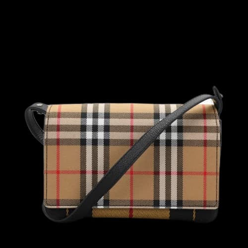 Burberry Hampshire Crossbody Tartan Mix Beige/Yellow
