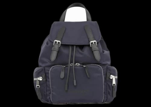 Burberry Logo Print Backpack Medium Navy Blue