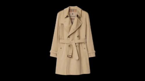 Burberry Mid-Length Kensington Heritage Trench Coat Honey Beige