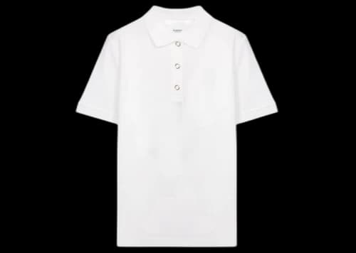 Burberry Monogram Motif Piqué Polo White