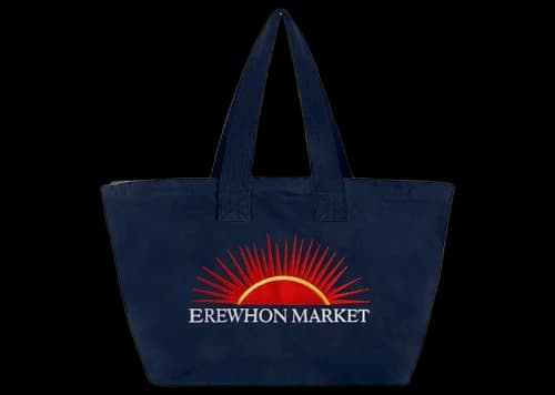 Cactus Plant Flea Market Embroidered Erewhon Market Zipper Tote Navy