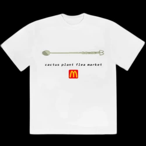 Cactus Plant Flea Market x McDonald's Coffee Stirrer T-shirt White