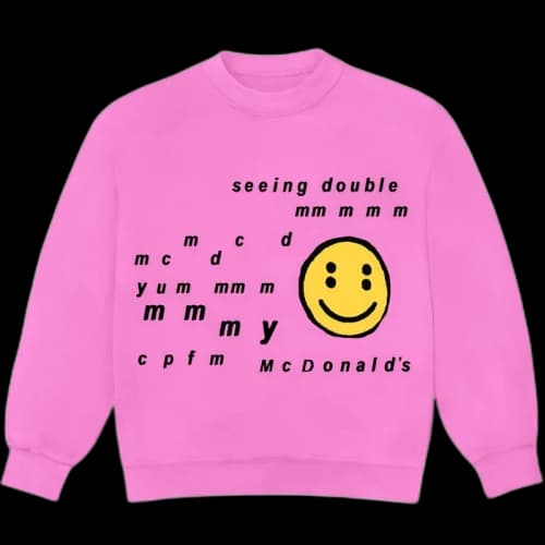 Cactus Plant Flea Market x McDonald's Seeing Double Crewneck Neon Pink