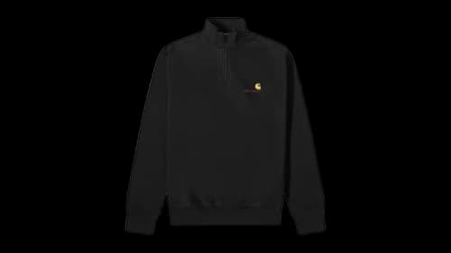 Carhartt WIP Half Zip American Script Sweatshirt Black
