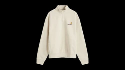 Carhartt WIP Half Zip American Script Sweatshirt Moonbeam