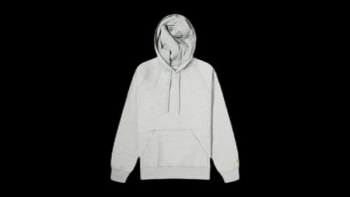 Carhartt WIP Hooded Chase Crew Sweatshirt Grey Heather/Gold