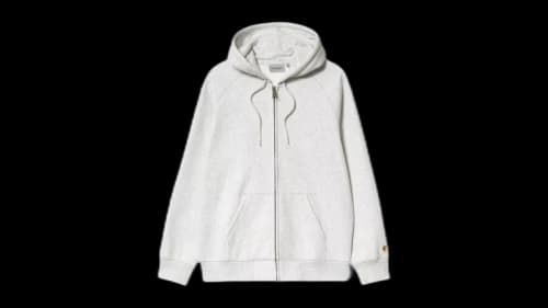 Carhartt WIP Hooded Chase Zip Up Jacket Grey