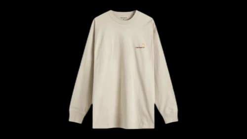 Carhartt WIP Long Sleeve American Script T-shirt Fleur De Sel