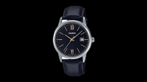 Casio Men’s Black Analog Watch with Black Dial MTP-V002L-1B3UDF-NOBX-EW