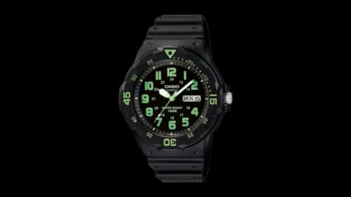 Casio Men’s Black and Green Analog Sport Watch MRW-200H-3BV-EW
