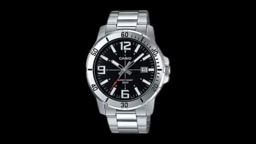 Casio Men’s Black Dial Analog Watch Steel Bracelet MTP-VD01D-1BVUDF-NOBX-EW