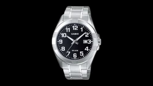 Casio Men’s Black Dial Analog Watch with Stainless Steel Bracelet MTP-1308D-1BV-NOBX-EW