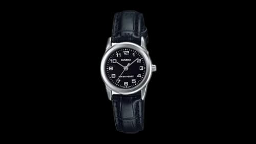 Casio Women’s Black Dial Analog Watch with Leather Strap LTP-V001L-1BUDF