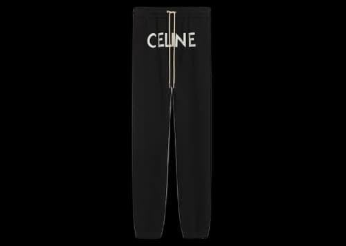 Celine Cotton Track Pants Black/White