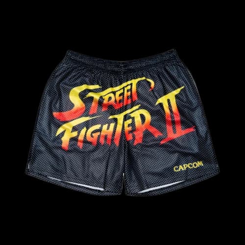 Chalk Line Street Fighter 2 Retro Logo Shorts Black