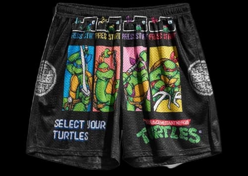 Chalk Line TMNT Video Game Character Select Retro Shorts Black/Multi