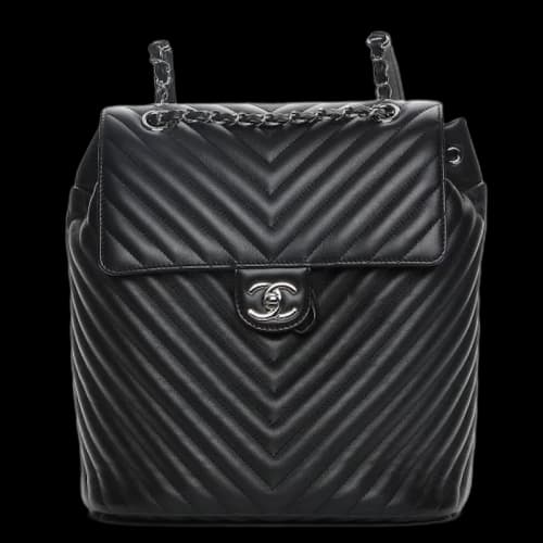 Chanel Urban Spirit Backpack Chevron Calfslkin Silver-tone Medium
