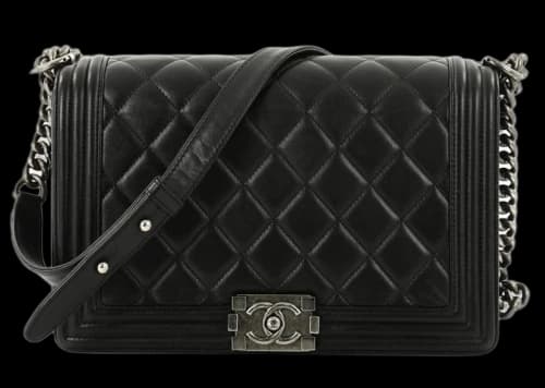 Chanel Boy Flap Quilted Diamond Lambskin New Medium Black