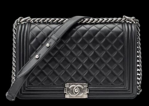 Chanel Boy Flap Quilted Lambskin Ruthenium New Medium Black