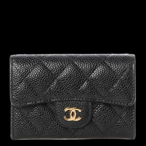 Chanel Card Holder Quilted Diamond Black/Burgundy