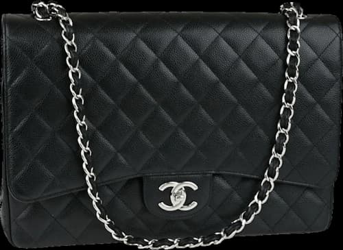 Chanel Classic Double Flap Quilted Maxi Caviar Black