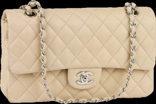 Chanel Classic Double Flap Quilted Medium Beige Clair