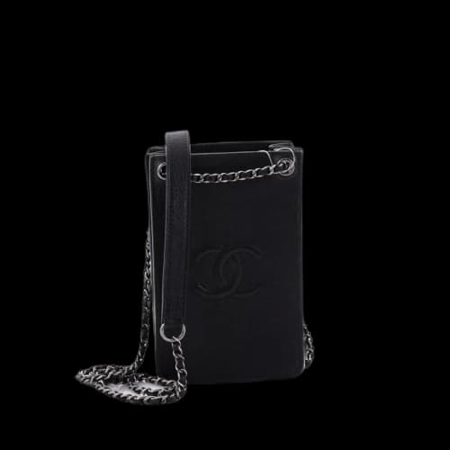 Chanel CC Phone Holder Crossbody Black