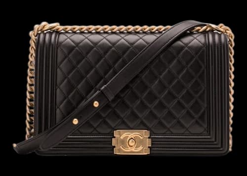 Chanel Boy Flap Quilted Lambskin Aged Gold-tone New Medium Black