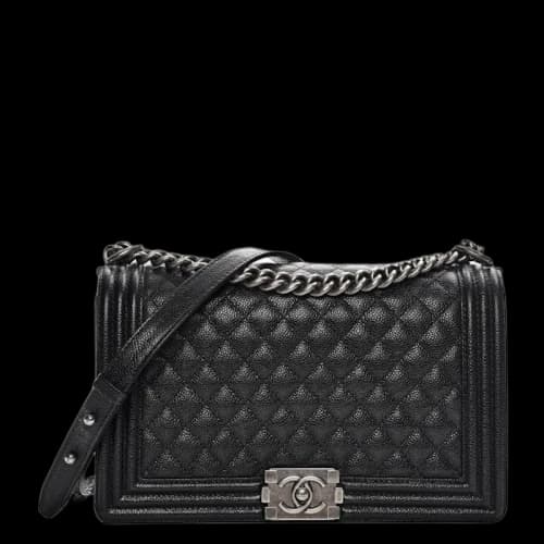 Chanel Boy Flap Quilted Diamond New Medium Caviar Black