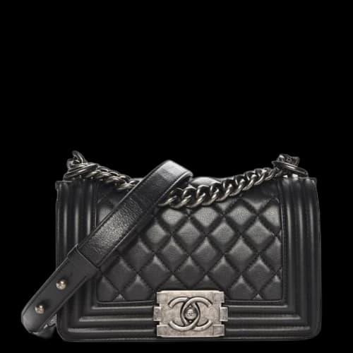 Chanel Boy Flap Quilted Calfskin Ruthenium Small Black
