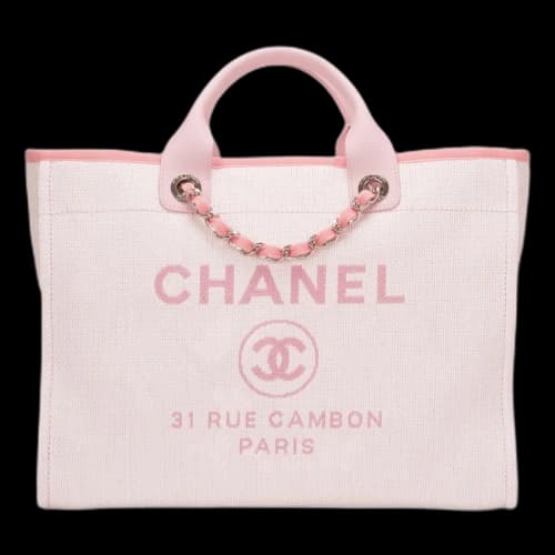 Chanel Shopping Tote Deauville Large White/Pink