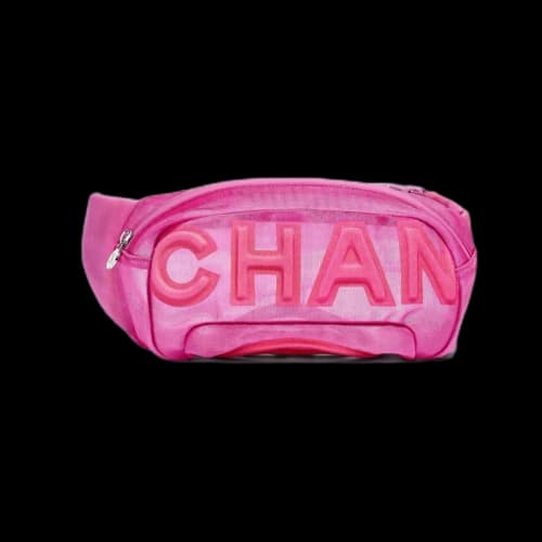 Chanel Waist Bag Nylon Silver-tone Pink