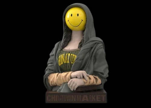 Chinatown Market x Mighty Jaxx Smiley Mona Lisa Figure Yellow