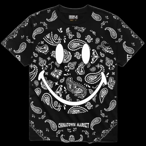 Market x YG 4hunnid Paisley Smiley T-shirt Black