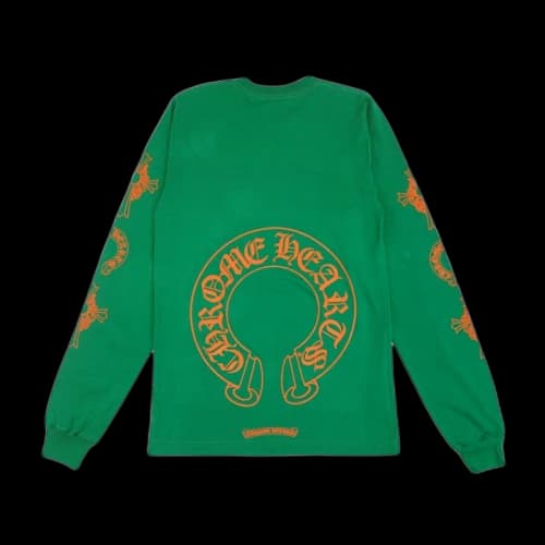 Chrome Hearts Horseshoe L/S T-shirt Green/Orange