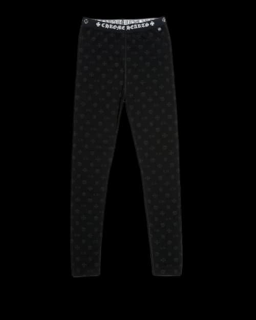 Chrome Hearts Logo Leggings Black/Grey Multilogo