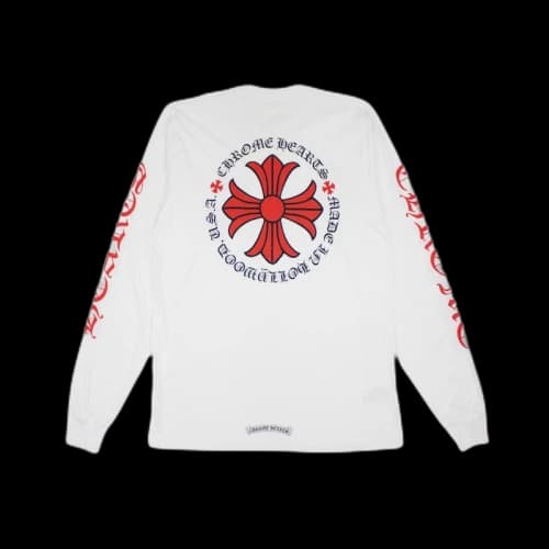 Chrome Hearts Made in Hollywood Plus Cross L/S T-shirt White/Red