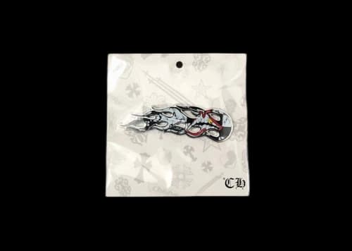 Chrome Hearts Matty Boy Sex Records Flames Pin Black/White