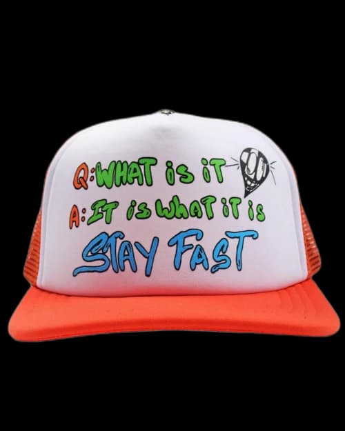 Chrome Hearts Matty Boy Sex Records It Is What It Is Trucker Hat Orange/White