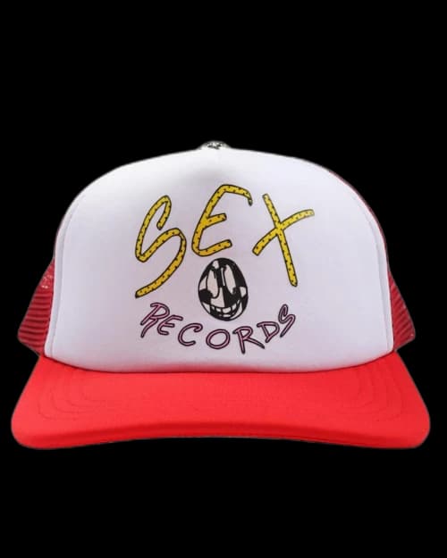 Chrome Hearts Matty Boy Sex Records Logo Trucker Hat Red/White