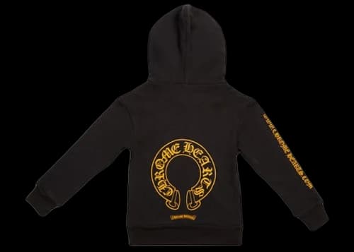 Chrome Hearts Online Exclusive Kids Zip Up Hoodie Black/Yellow