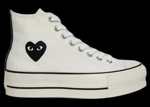 Converse Chuck Taylor All Star Hi Platform Comme des Garçons PLAY White Black