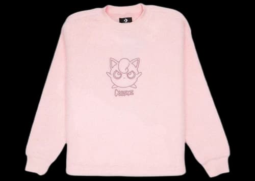 Converse Pokemon Jigglypuff Sherpa Crewneck Sweatshirt Pink