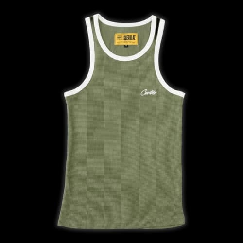 Corteiz Allstarz Contrast Vest Khaki Green/White